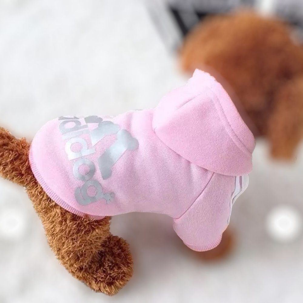 Adidog Pink Logo Fleece Hoodie